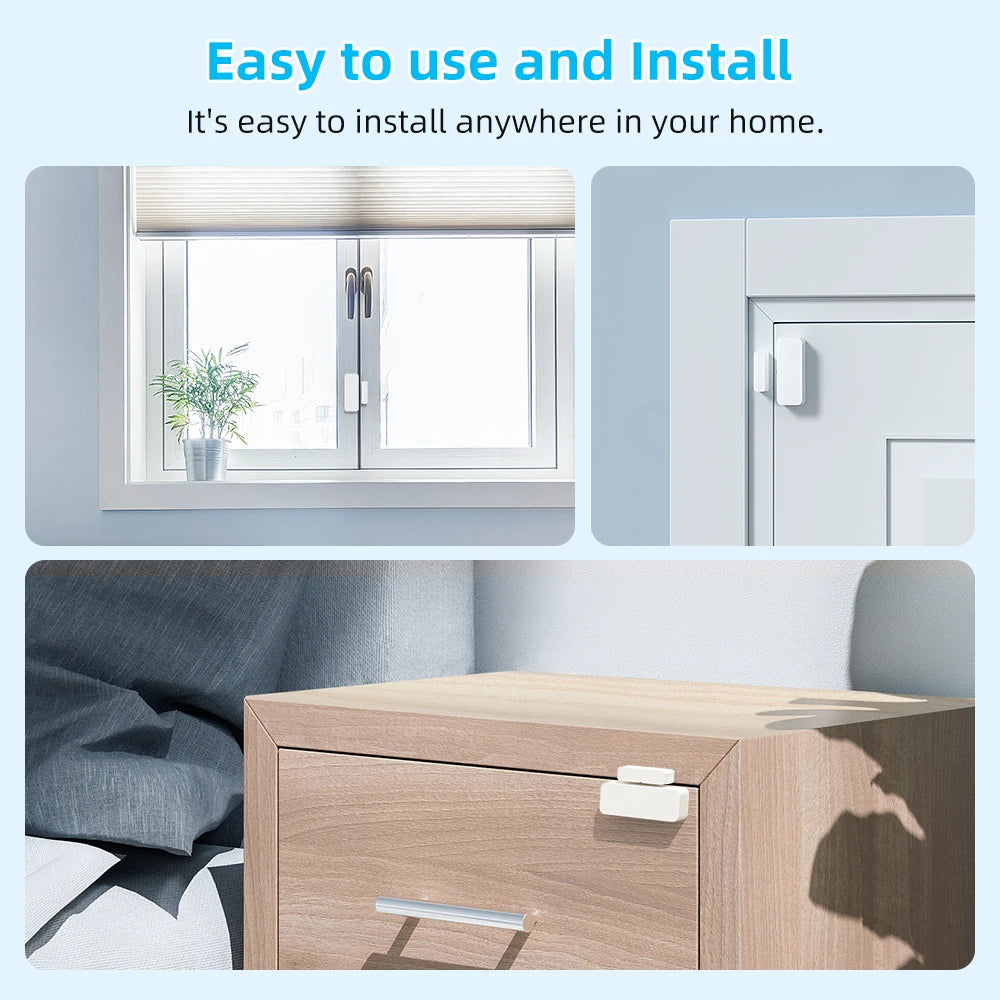 Tuya Wifi Door Sensor Smart Door Window Detector Home Security Alarm APP Remote Control Works with Alexa Google Home