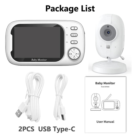 New 3.5 Inch Wireless Video Baby Monitor Night Vision Temperature Monitoring 2 Way Audio Talk Baby Nanny Security Camera