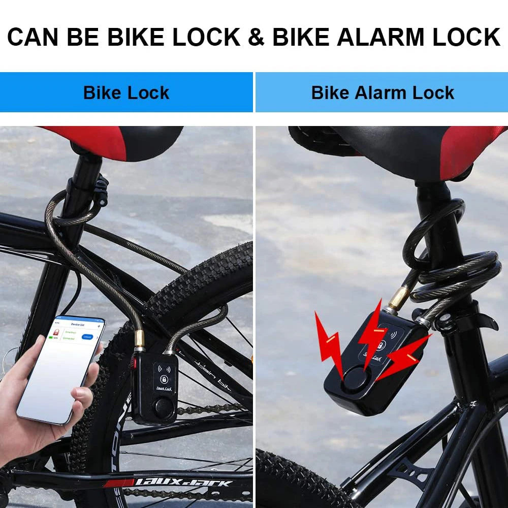 Bluetooth Bike Motorcycle Lock Alarm Security Smart APP Control Waterproof Burglar Vibration Bike Alarm Lock System