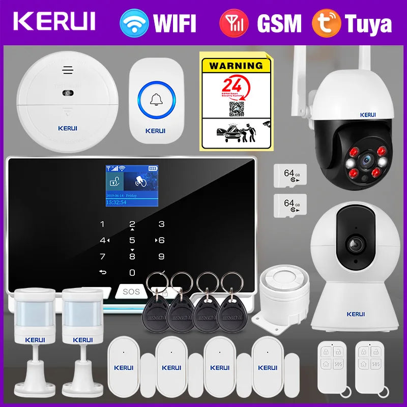 House Alarm for Home Alarm System Tuya Smart/ Smart Life Burglar Alarm Kit with Motion Sensor Detector Siren G20
