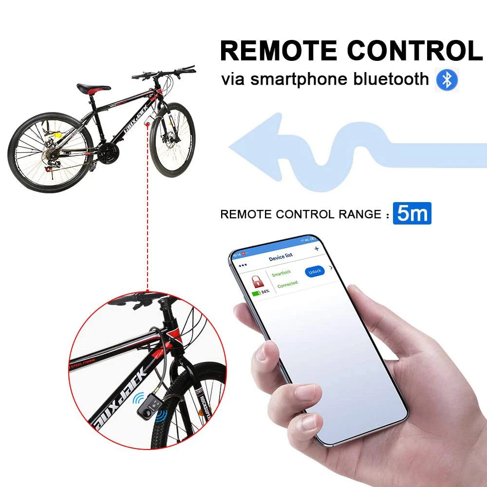 Bluetooth Bike Motorcycle Lock Alarm Security Smart APP Control Waterproof Burglar Vibration Bike Alarm Lock System