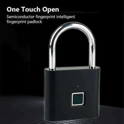 Keyless USB Charging Fingerprint Lock Smart Padlock Waterproof Door Lock 1Sec Unlock Portable Anti-Theft Padlock Zinc